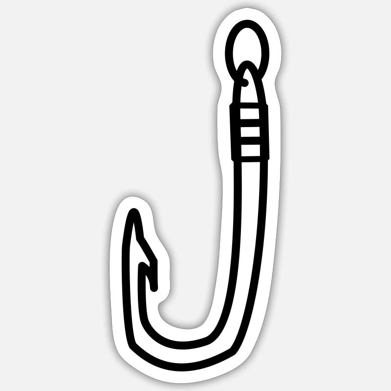 Hameçon - Sticker taille S (10 x 10 cm) - blanc mat