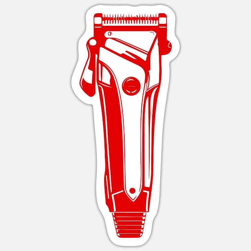 Tondeuse à cheveux coiffeur - Sticker taille S (10 x 10 cm) - blanc mat