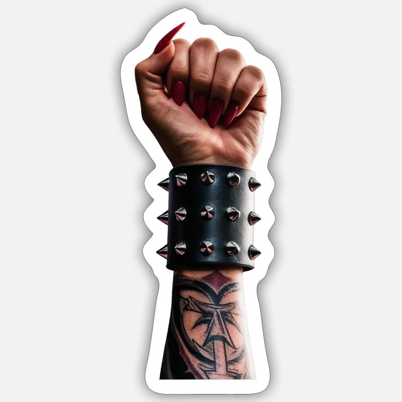 Heben Sie Ihre Faust - Sticker Größe S (10 x 10 cm) - Mattweiß