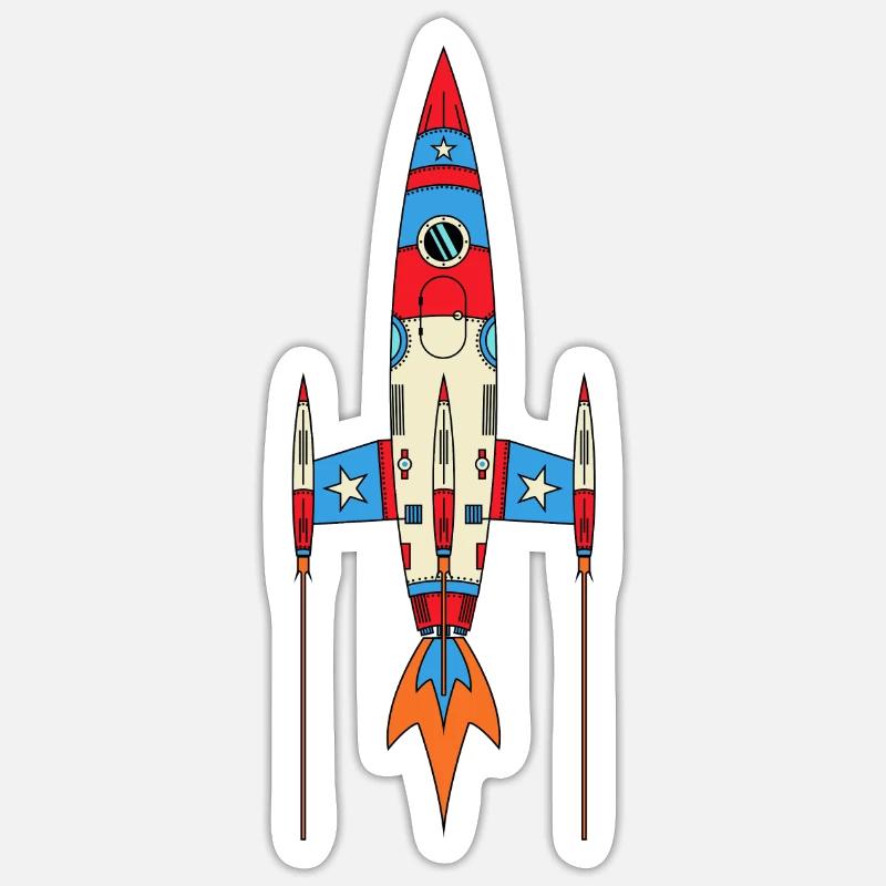 Fusée super rapide - Sticker taille S (10 x 10 cm) - blanc mat