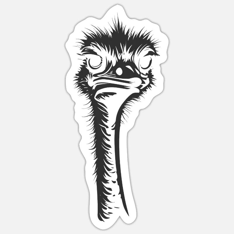 Grumpy Straus - Sticker Größe S (10 x 10 cm) - Mattweiß