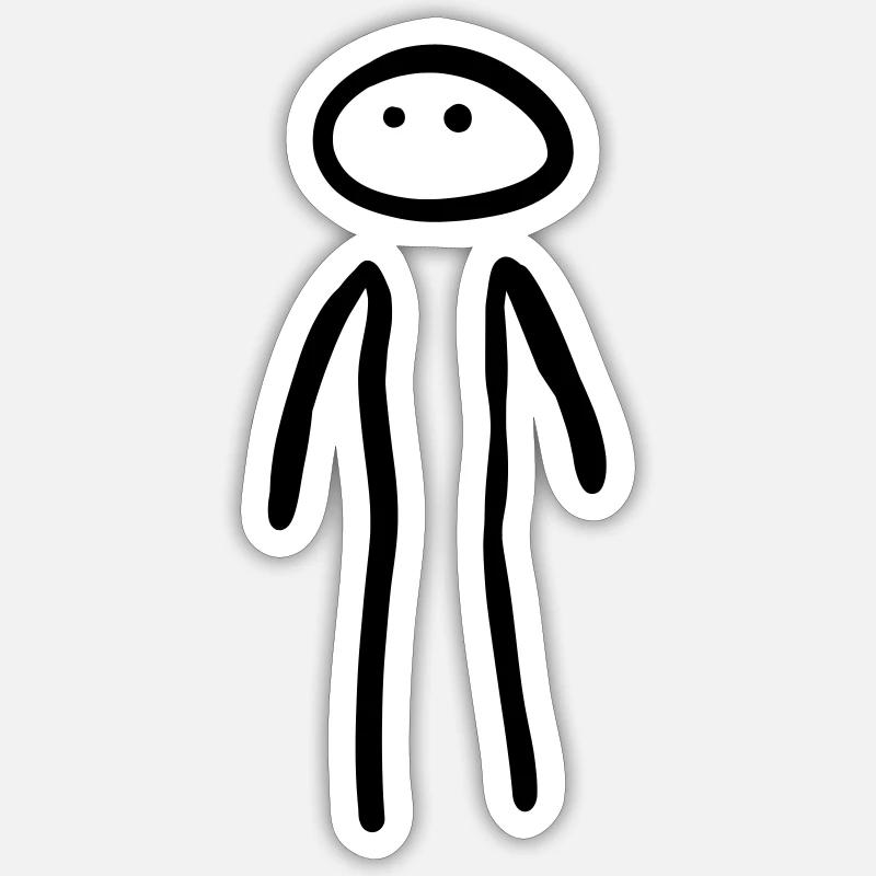 Mann Stehend - Sticker Größe S (10 x 10 cm) - Mattweiß