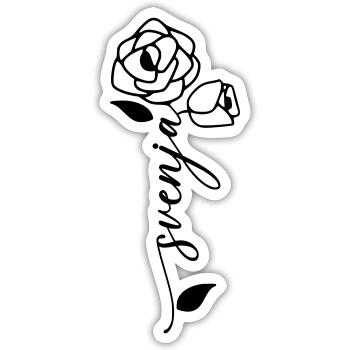 Svenja Nom Prénom Nom Fleur - Sticker taille S (10 x 10 cm) - blanc mat - Devant