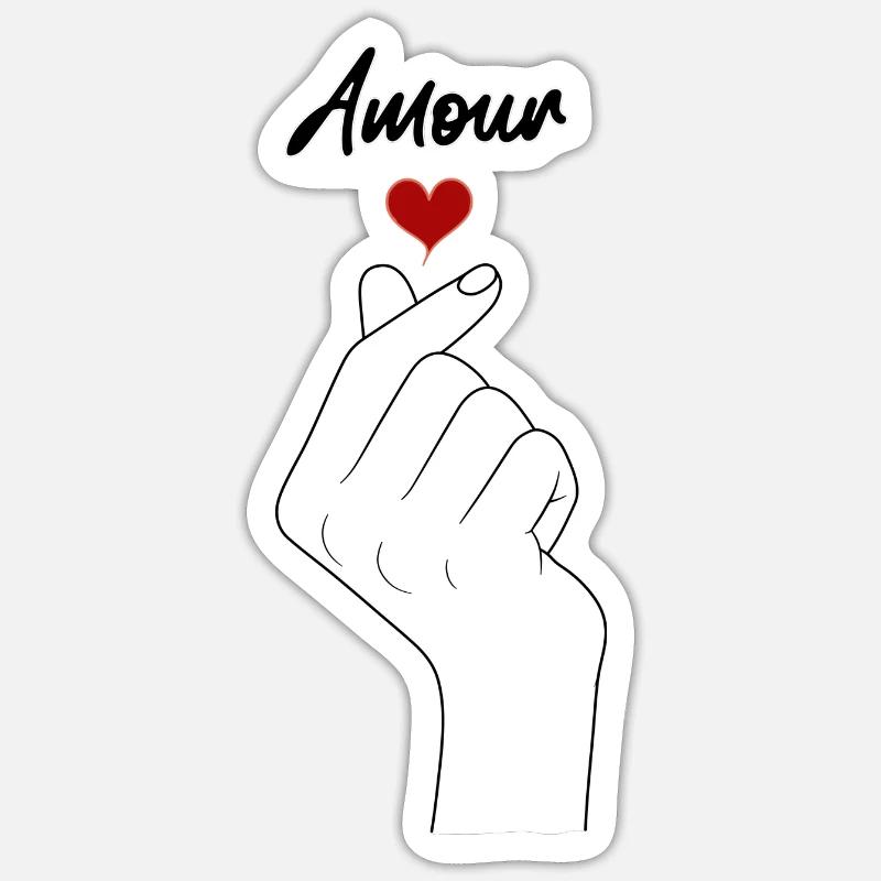 AMOR - Sticker taille S (10 x 10 cm) - blanc mat