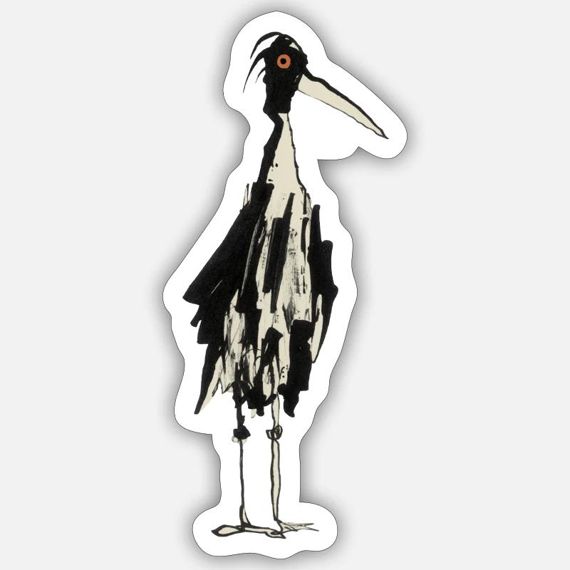 Stork - Sticker size S (10 x 10 cm) - white matte