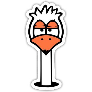 Bird Ground Hole Annoyed Tired Angry Frustrated - Sticker size S (10 x 10 cm) - white matte - Front