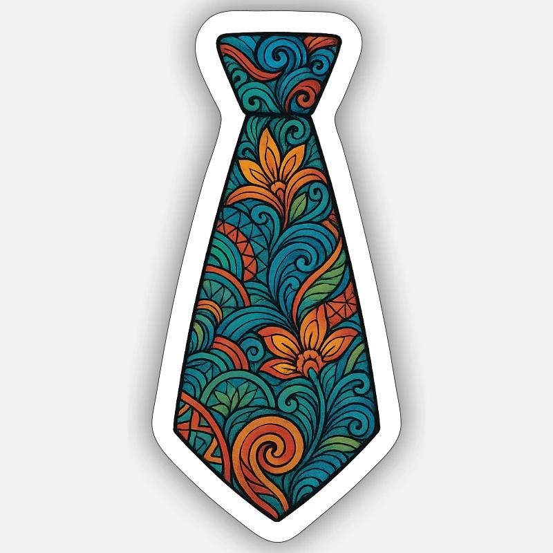 Krawatte - Sticker Größe S (10 x 10 cm) - Mattweiß