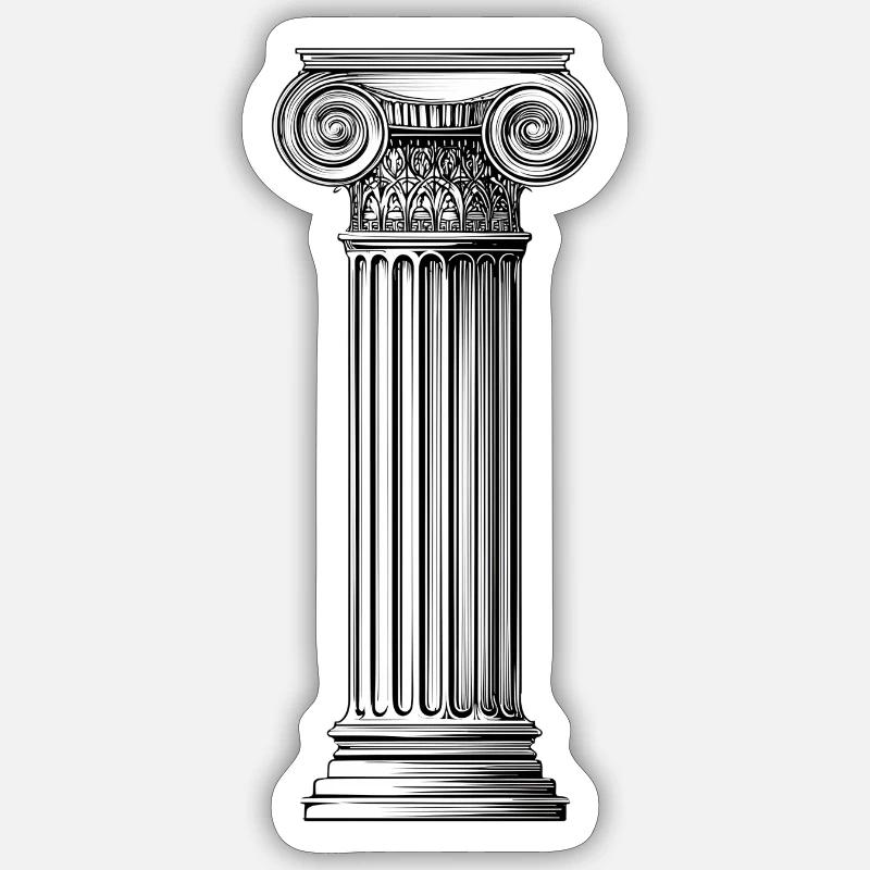 Greek Ionic Column – Minimalist Ancient Art Sticker size S (10 x 10 cm)