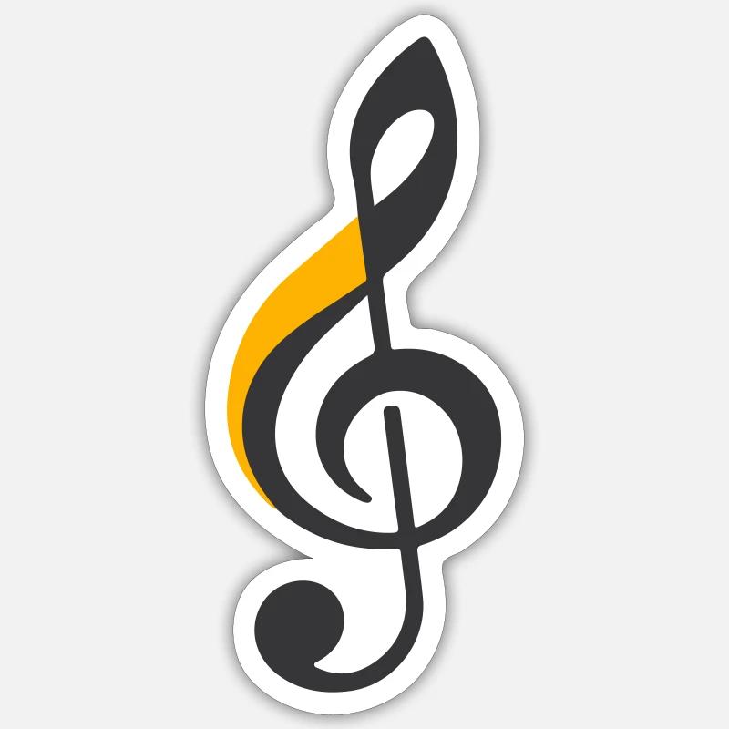 Treble Clef Symbol - Sticker size S (10 x 10 cm) - white matte