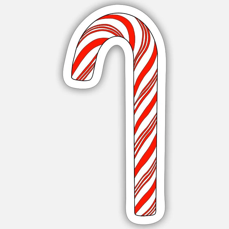 Candy cane red white - Sticker size S (10 x 10 cm) - white matte