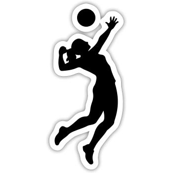 Volleyballerin Silhouette Volleyball - Sticker Größe S (10 x 10 cm) - Mattweiß - Vorne