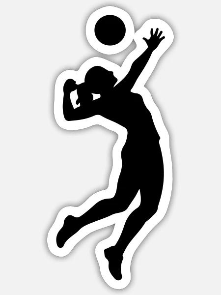 Volleyballerin Silhouette Volleyball - Sticker Größe S (10 x 10 cm) - Mattweiß
