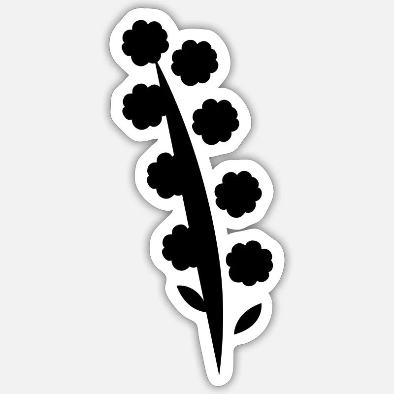 Fleur - Sticker taille S (10 x 10 cm) - blanc mat