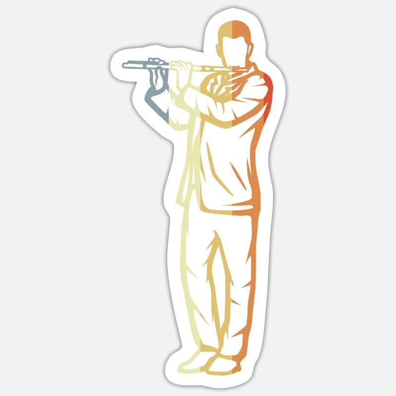 Funny Flute Boy - Sticker size S (10 x 10 cm) - white matte