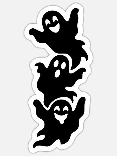 Drei Halloween Geister - Sticker Größe S (10 x 10 cm) - Mattweiß