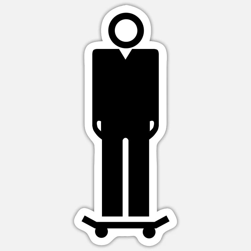 Skate - Sticker Größe S (10 x 10 cm) - Mattweiß