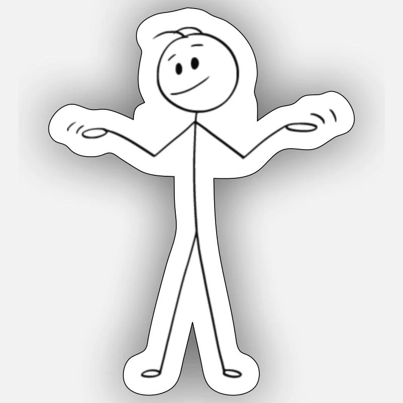 Stickman - Sticker taille S (10 x 10 cm) - blanc mat