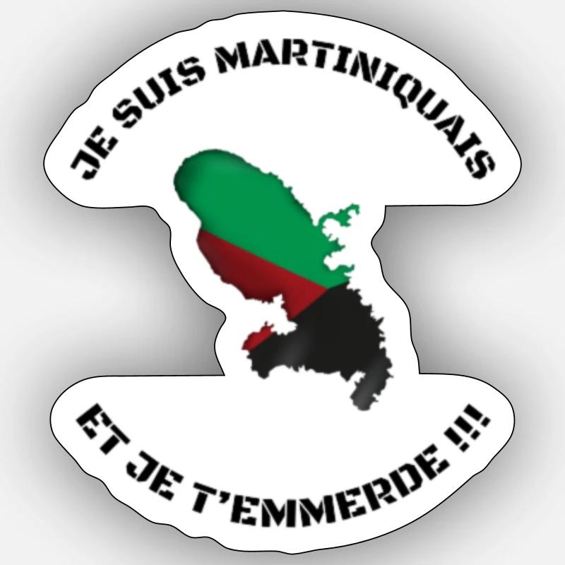 JE SUIS MARTINIQUAIS removebg preview - Sticker taille S (10 x 10 cm) - blanc mat