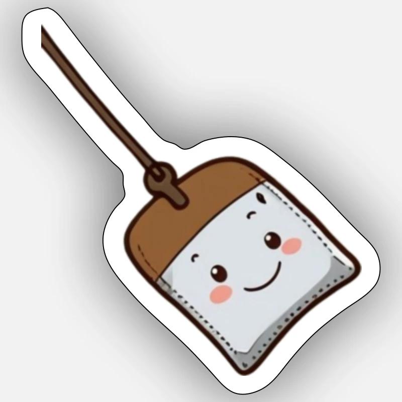 Niedlicher Comic-Teebeutel - Sticker Größe S (10 x 10 cm) - Mattweiß