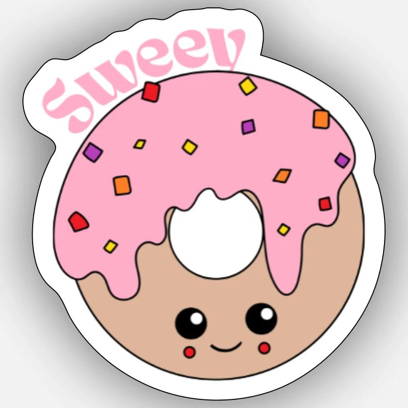 Doughnut - Sticker size S (10 x 10 cm) - white matte