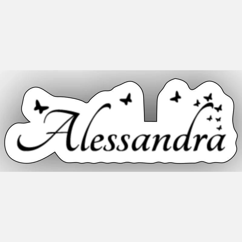 Nome Alessandra - Sticker formato S (10 x 10 cm) - bianco opaco