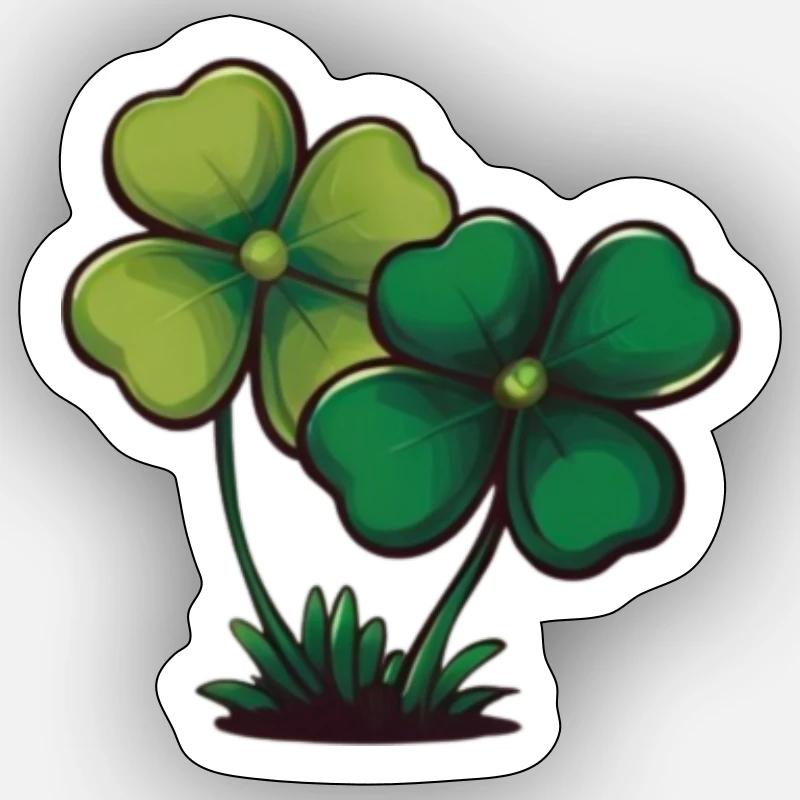 Two Shamrocks Sticker size S (10 x 10 cm)