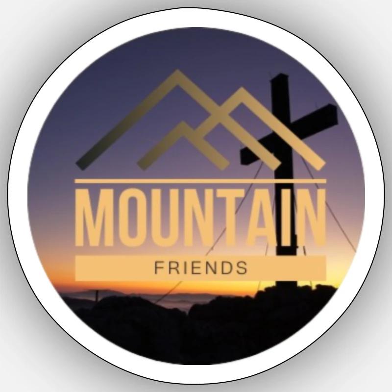 Mountains Sunset - Sticker Größe S (10 x 10 cm) - Mattweiß