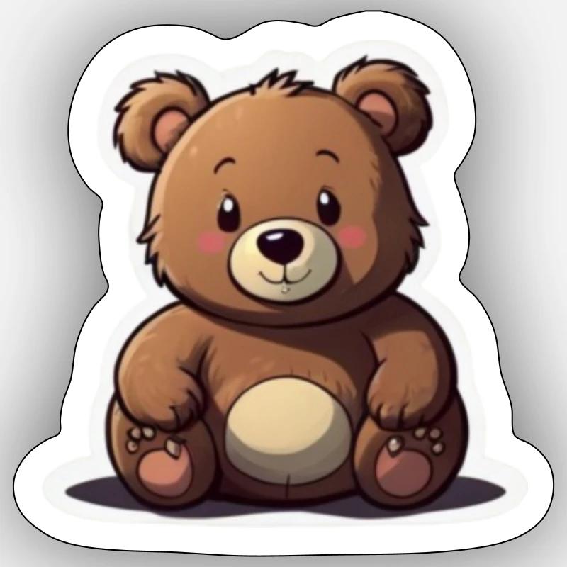 Ours mignon - Sticker taille S (10 x 10 cm) - blanc mat