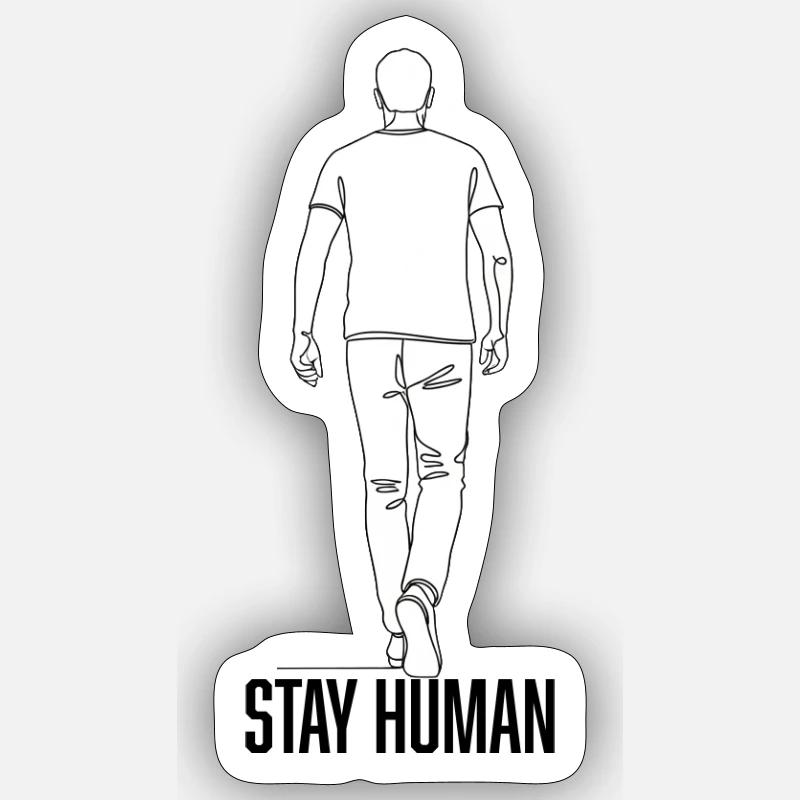 Linear back silhouette on clothes - Sticker size S (10 x 10 cm) - white matte