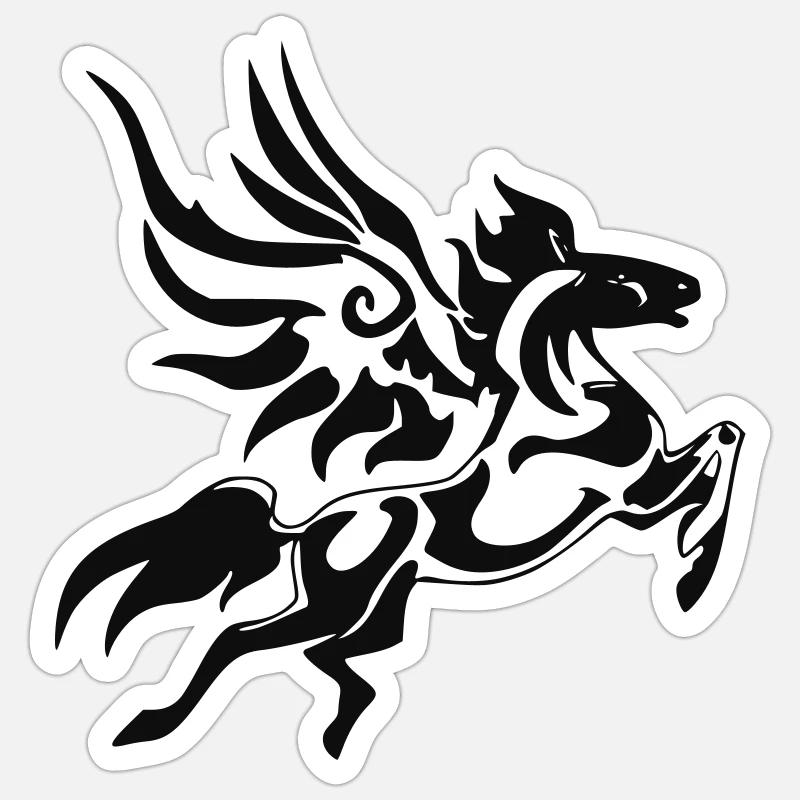 pegasus 3 - Sticker size S (10 x 10 cm) - white matte