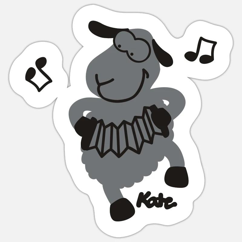 sheep (2c) - Sticker size S (10 x 10 cm) - white matte