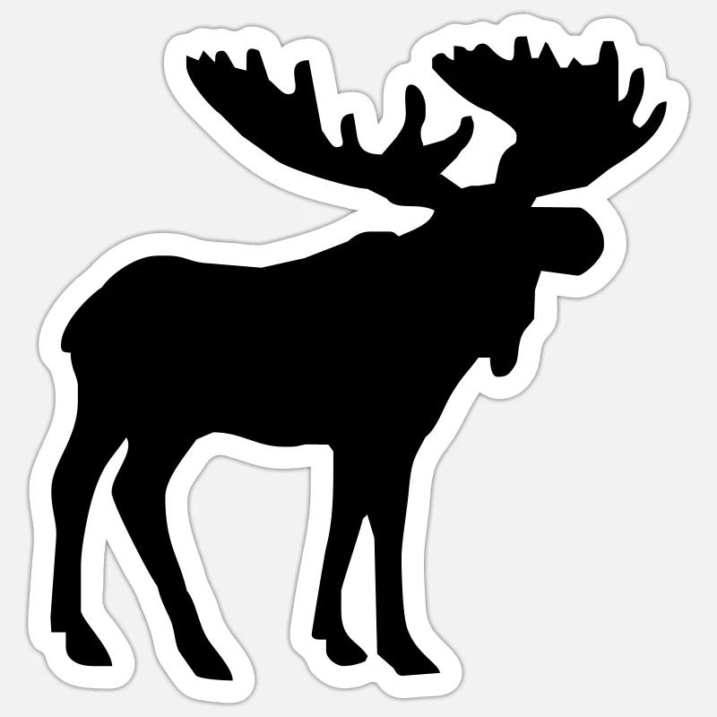 Elch - Sticker Größe S (10 x 10 cm) - Mattweiß