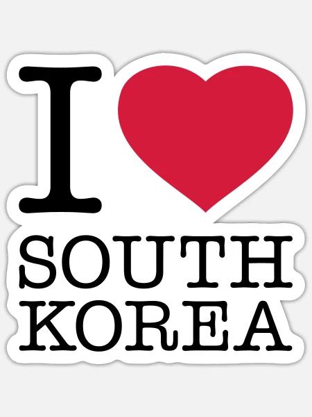I LOVE SOUTH KOREA Südkorea - Sticker Größe S (10 x 10 cm) - Mattweiß