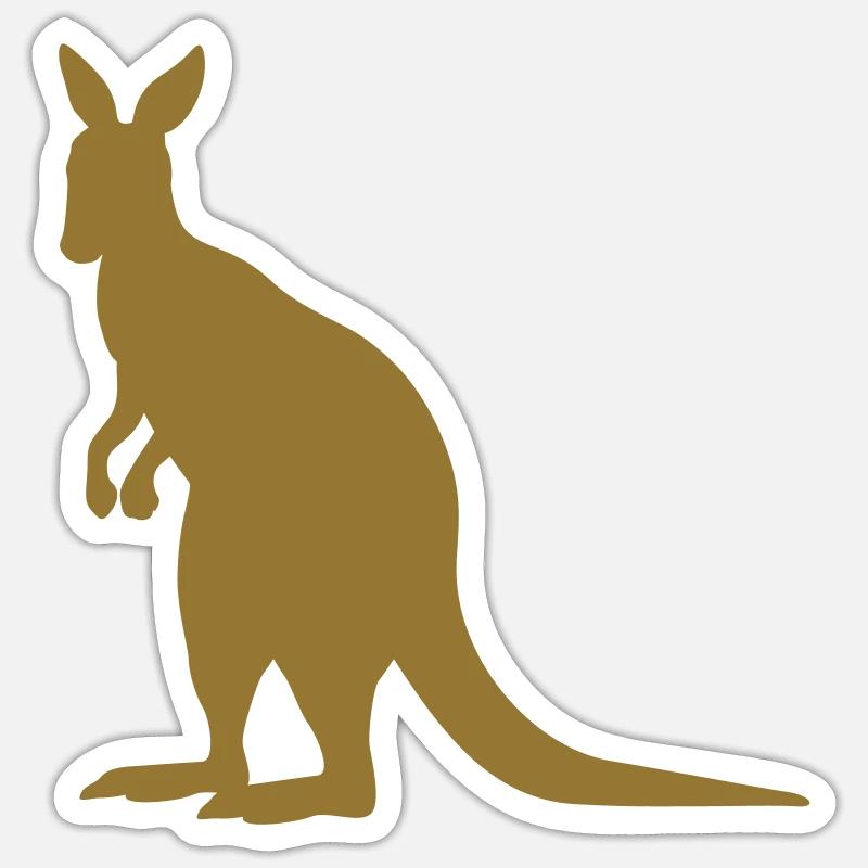 Känguru - Sticker Größe S (10 x 10 cm) - Mattweiß