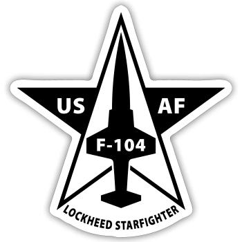 Lockheed Starfighter - Sticker taille S (10 x 10 cm) - blanc mat - Devant