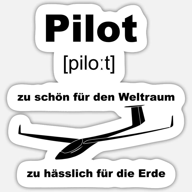 pilot - Sticker Größe S (10 x 10 cm) - Mattweiß