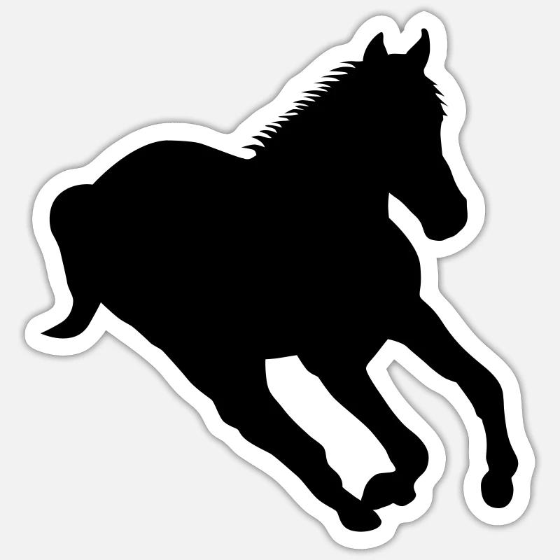 Rennendes Pferd - Wildpferd Sticker Größe S (10 x 10 cm)