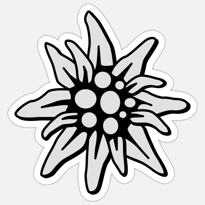 Edelweiss - Sticker taille S (10 x 10 cm) - blanc mat