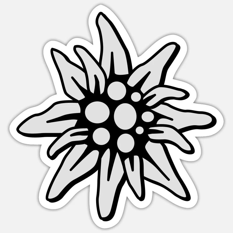 Edelweiss 2c small - Sticker size S (10 x 10 cm) - white matte