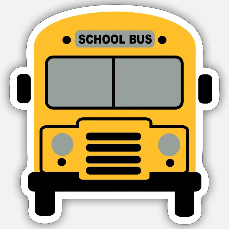 Schulbus - Sticker Größe S (10 x 10 cm) - Mattweiß