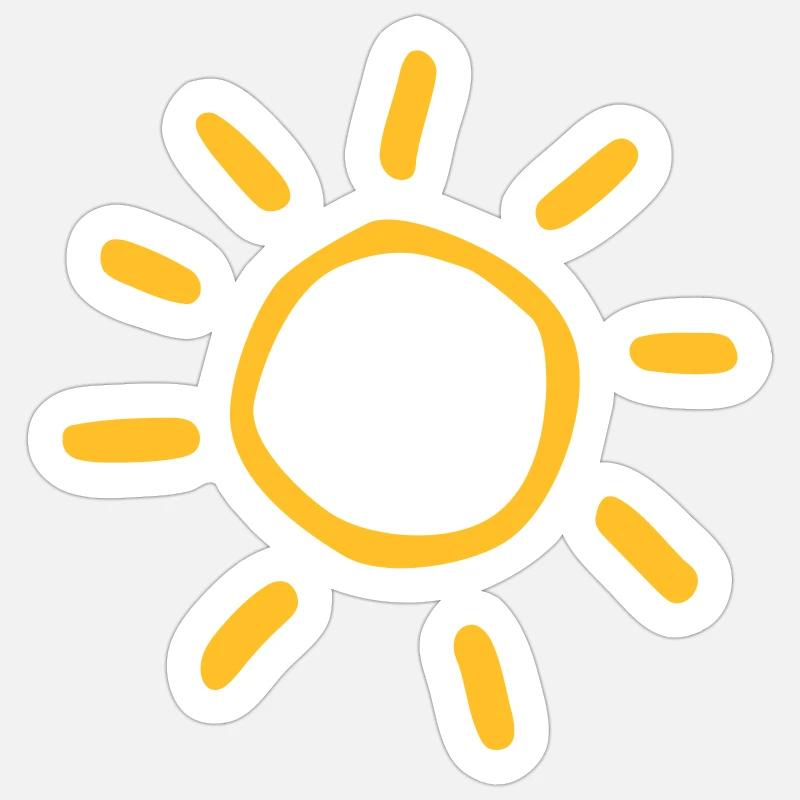 Sonne - Sticker Größe S (10 x 10 cm) - Mattweiß