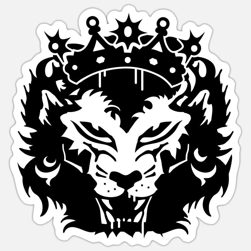 Der Löwe mit Krone Sticker Größe S (10 x 10 cm)