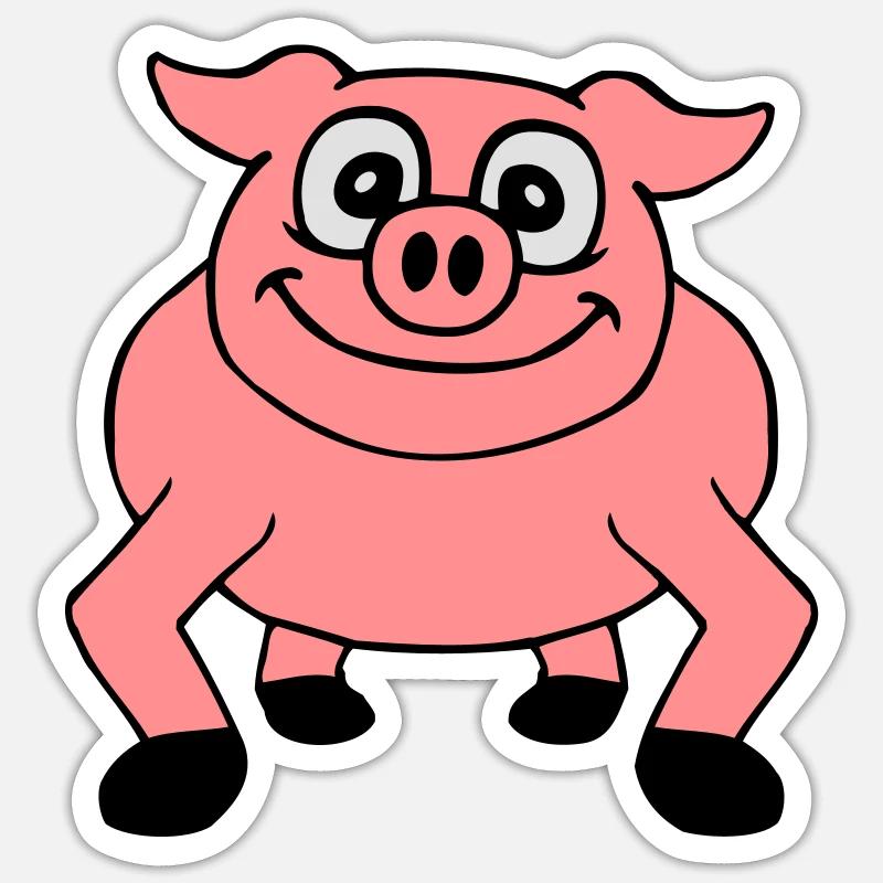 Mignon bande dessinée cochon peeps friendly Sticker taille S (10 x 10 cm)