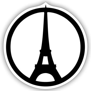 Paris - Sticker Größe S (10 x 10 cm) - Mattweiß - Vorne