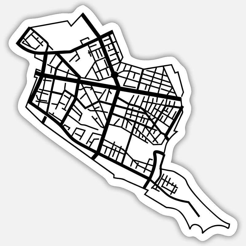 Friedrichshain Berlin - Sticker taille S (10 x 10 cm) - blanc mat