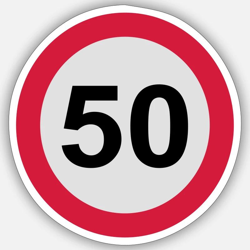 50 - Sticker Größe S (10 x 10 cm) - Mattweiß