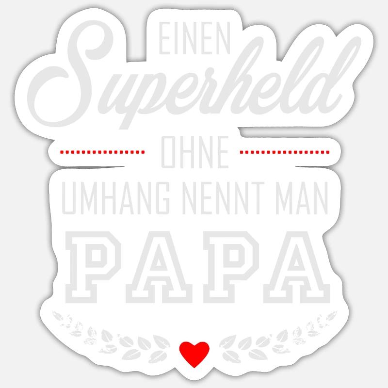 Superheld Papa - Sticker Größe S (10 x 10 cm) - Mattweiß
