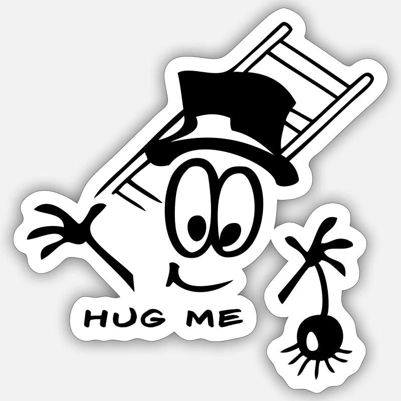 Schornsteinfeger Glücksbringer - Sticker Größe S (10 x 10 cm) - Mattweiß