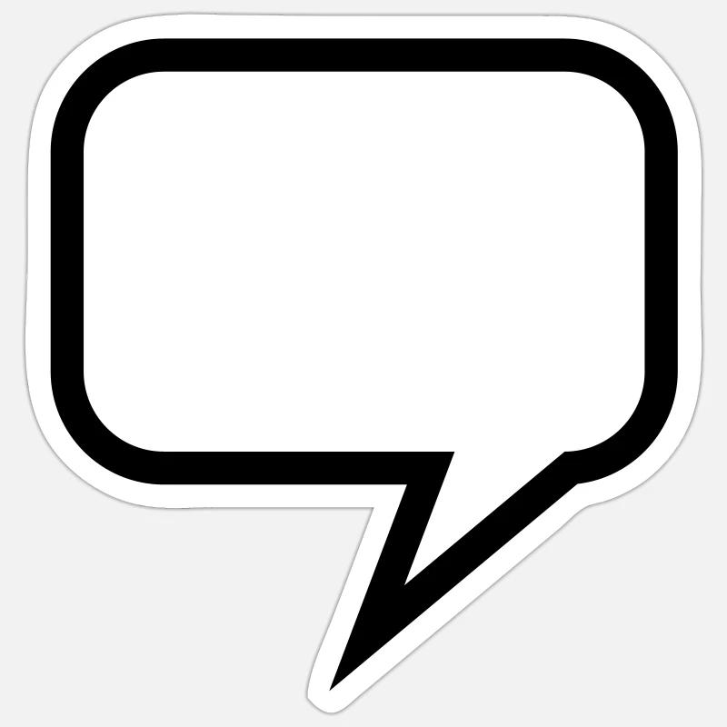 sprechblase_1c - Sticker Größe S (10 x 10 cm) - Mattweiß