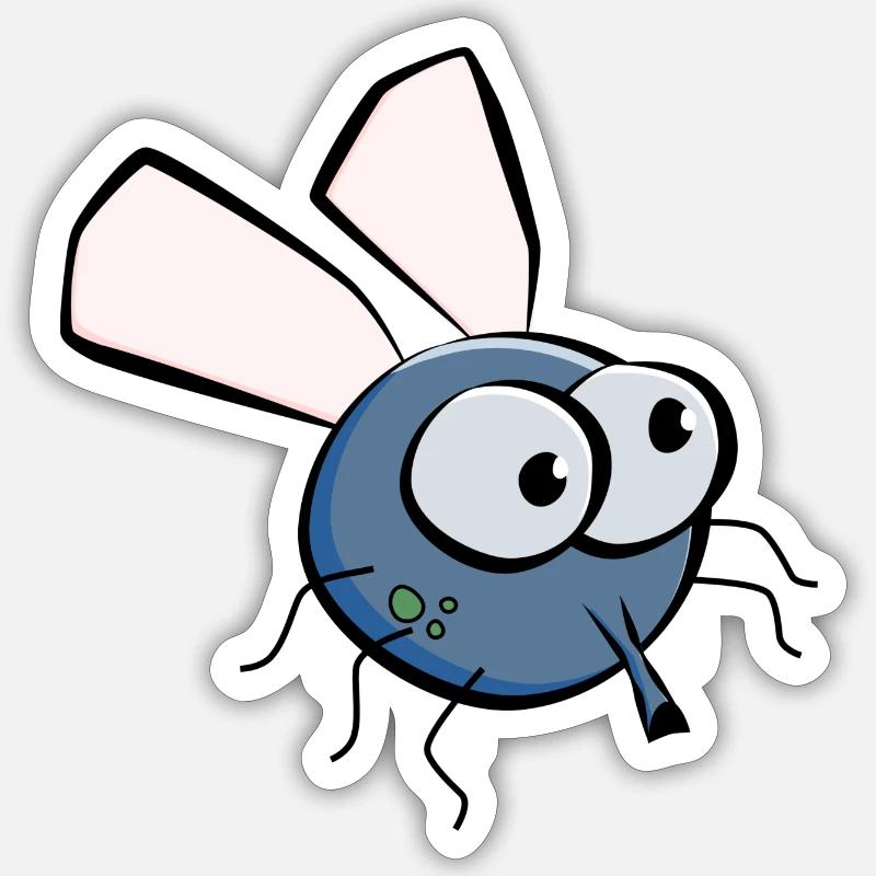 Die Fliege - Sticker Größe S (10 x 10 cm) - Mattweiß